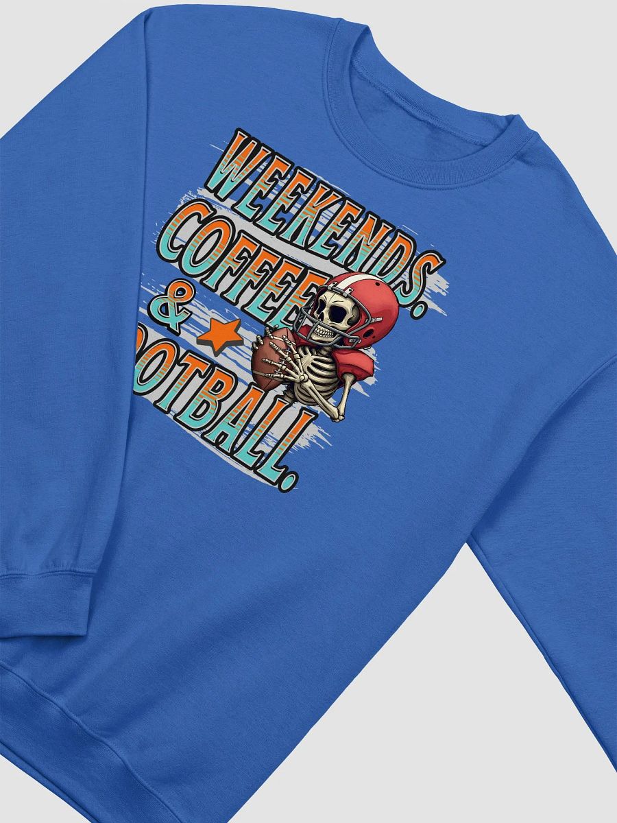 Weekends Coffee And Football Skeleton Warrior Crewneck Sweatshirt product image (2)