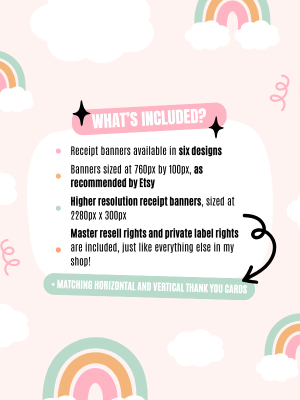 Whimsical MRR/PLR Etsy Receipt Banners product image (5)