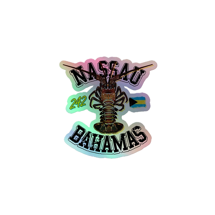 Nassau Bahamas Sticker Holographic : Spiny Lobster : Bahamas Flag : 242 product image (2)