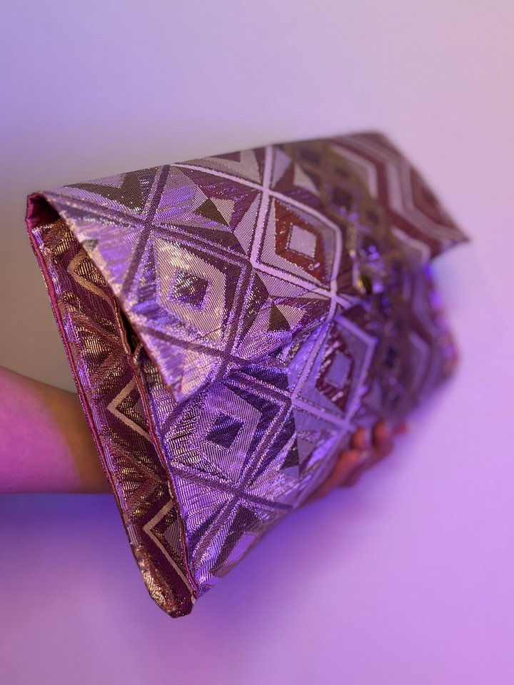 Jumbo Clutch (Pink and Gold Metallic Diamonds) product image (2)