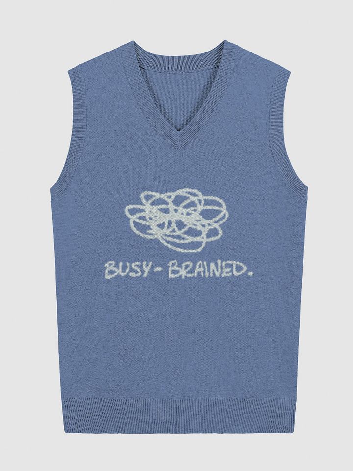 BUSY-BRAINED (lg. design, duotone blue) knitwear vest product image (2)
