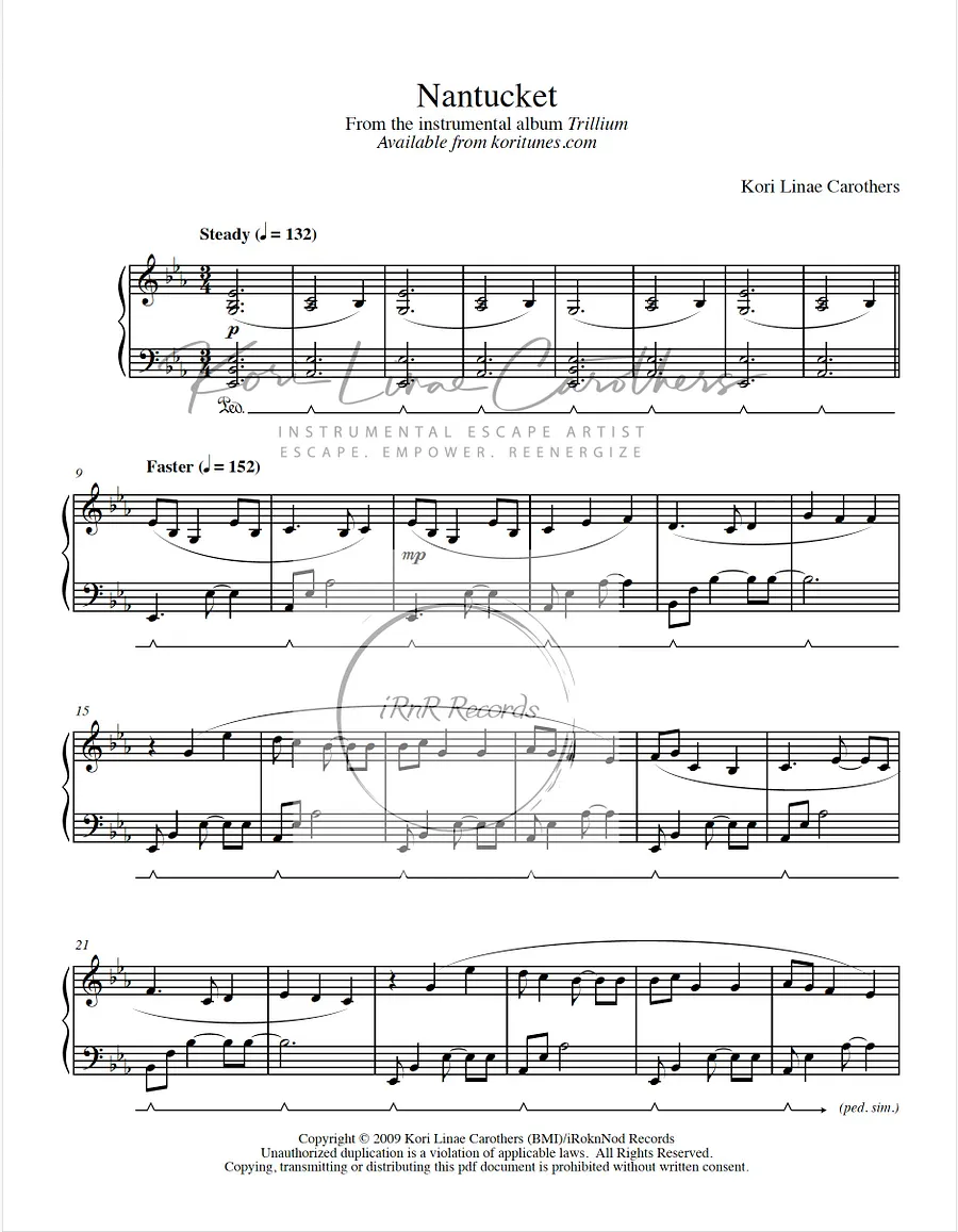 Nantucket Sheet Music product image (2)