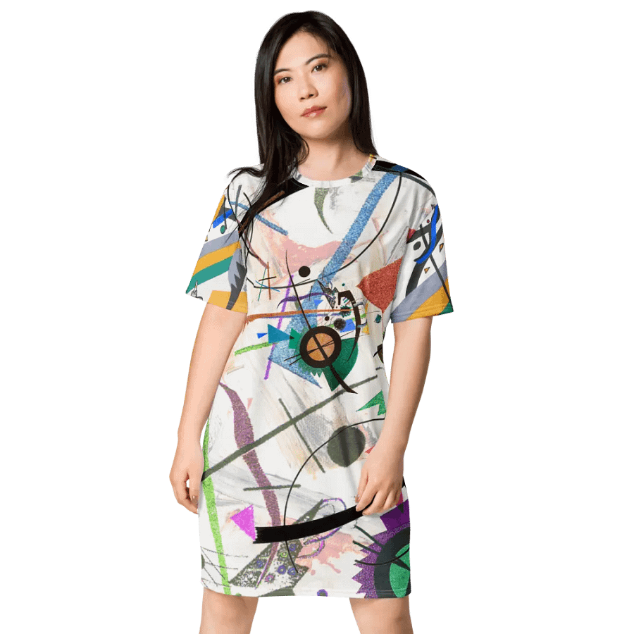 Abstract Lithographic Pattern Design T-shirt Dress - v4 product image (3)