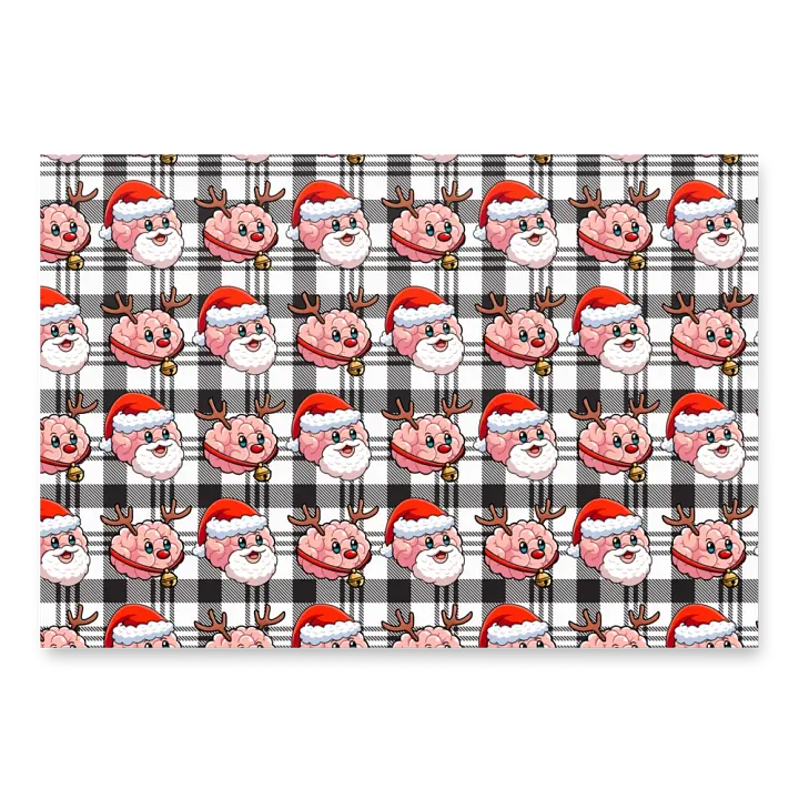 Santa Brain and BRAINdeer Wrapping Paper product image (1)