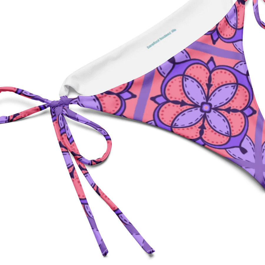 Peach and Lilac Symmetry Pattern String Bikini Bottom product image (4)