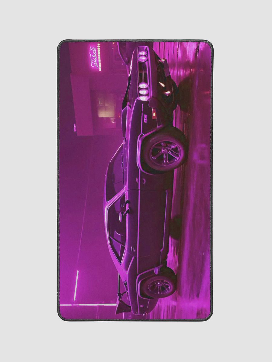 Neon Night Muscle Car Desk Mat - 12"x22" product image (2)