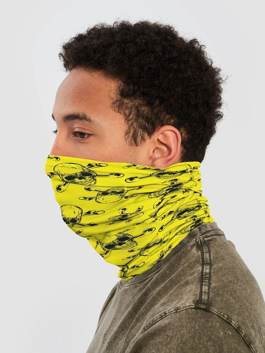 Skull & Cross Bones - Yellow - Neck Gaiter/Face Mask product image (3)