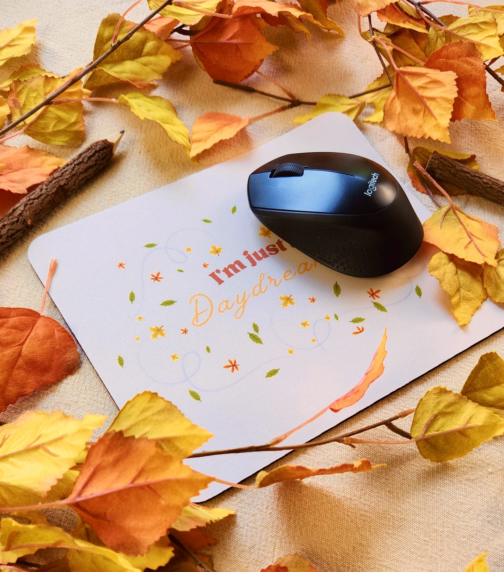 Autumn Daydreams Mouse Pad (Cream) product image (7)