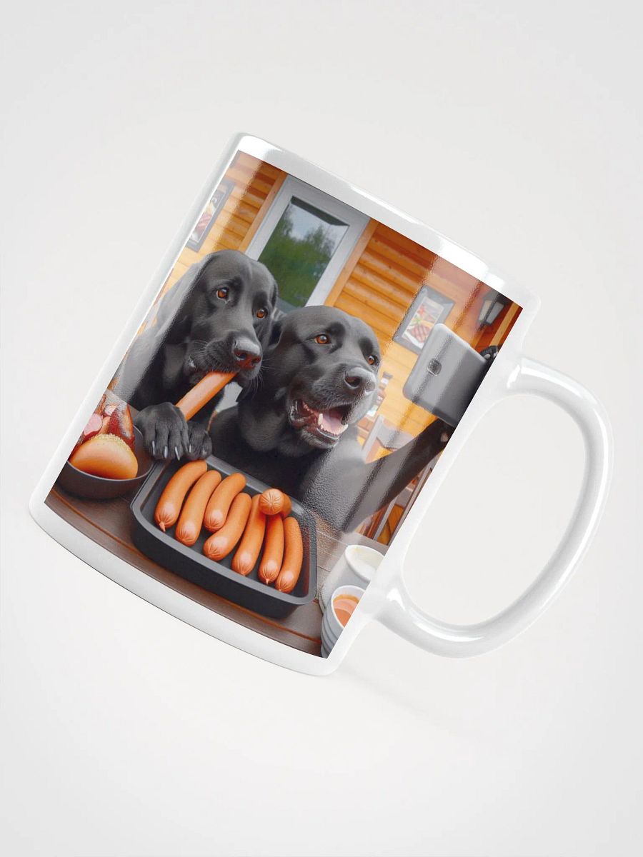 Labrador Hot Dog Selfie #Humorous Glossy White Mug product image (4)