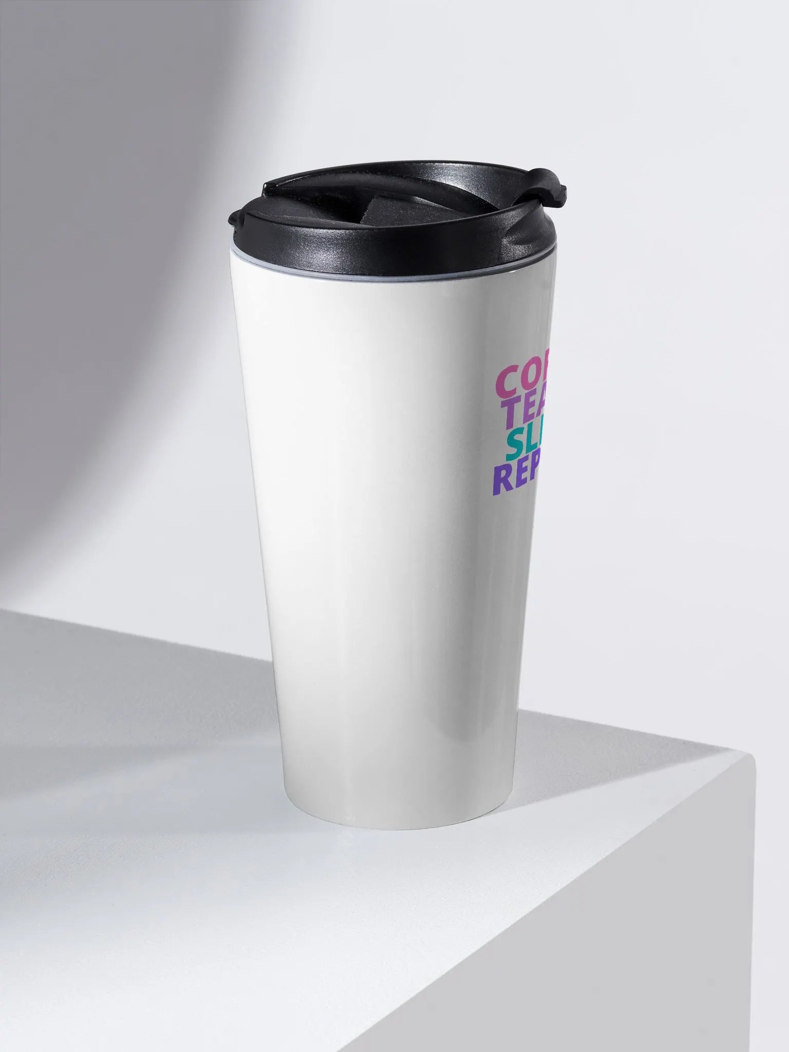 coffee teach sleep repeat stainless steel travel mug product image (2)
