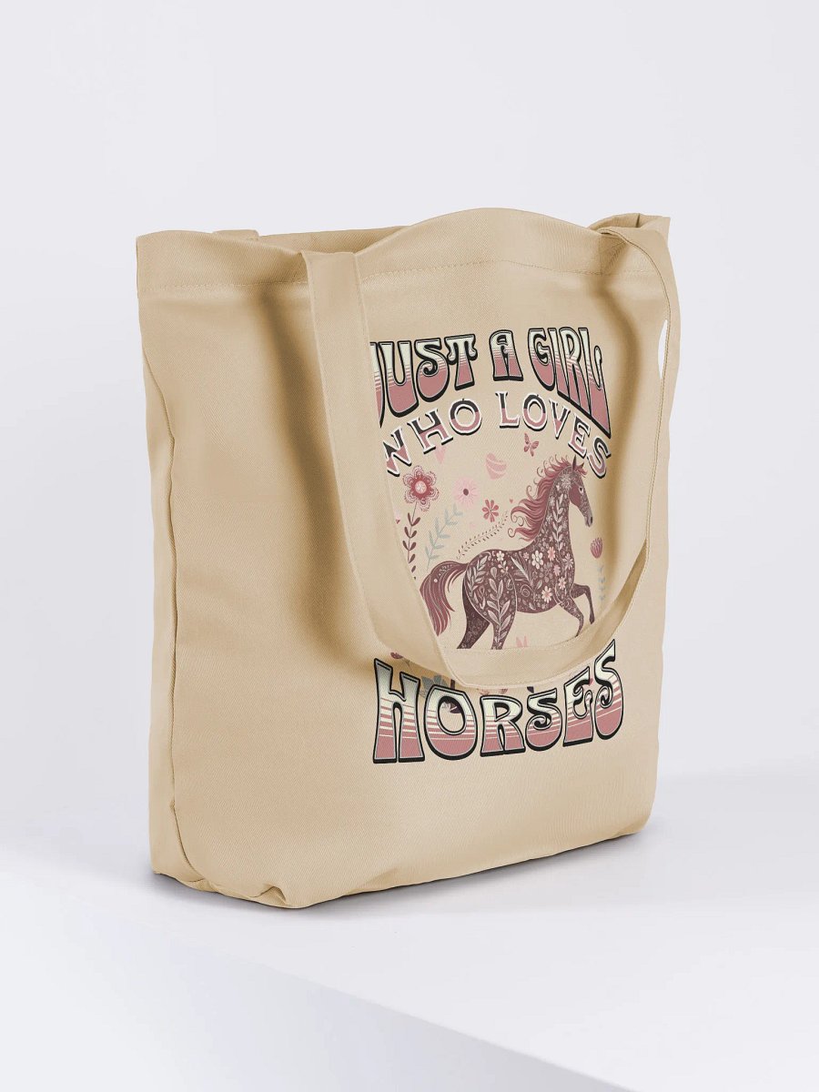 Just A Girl Who Loves Horses Vintage Equestrian Floral Tote Bag product image (4)