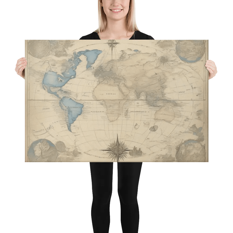 World Map for Wall Art | Earth Impressions Hand-Drawn World Map [24
