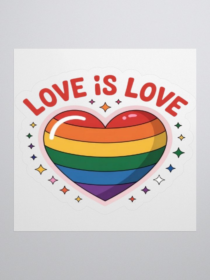 Exclusive 'Love is Love' Rainbow Heart Sticker – High-Quality Vinyl for Indoor Use product image (2)