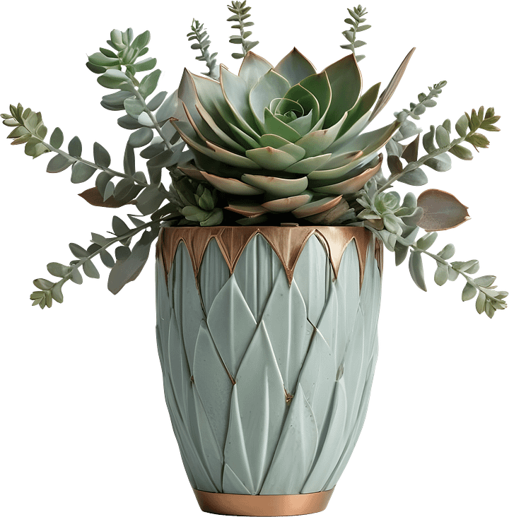 Collection: Gatsby Grace – Art Deco Succulent Arrangement PNG product image (1)