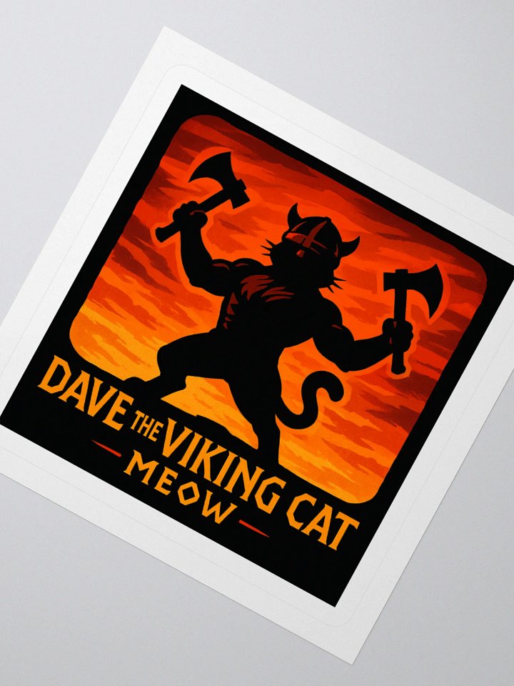 Dave The Viking Cat Sunset Meow Sticker product image (4)