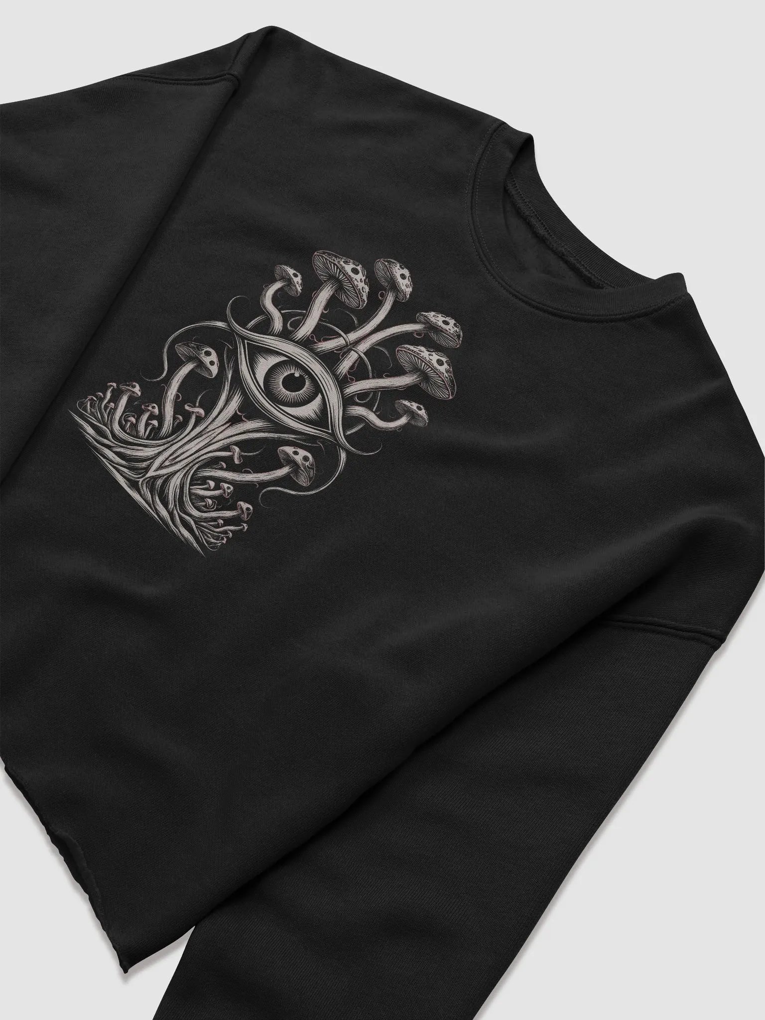 Mystical Eye and Mushroom Crop Sweatshirt - FUNGAKULT #15 product image (3)