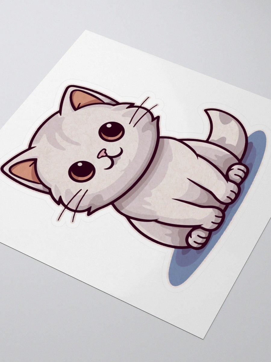 Whimsical White Cat Kiss Cut Stickers product image (11)