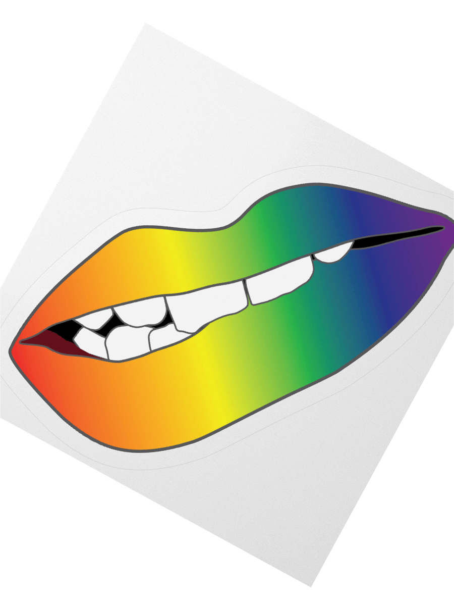 Rainbow Pride Gradient Biting Lips Sticker product image (5)