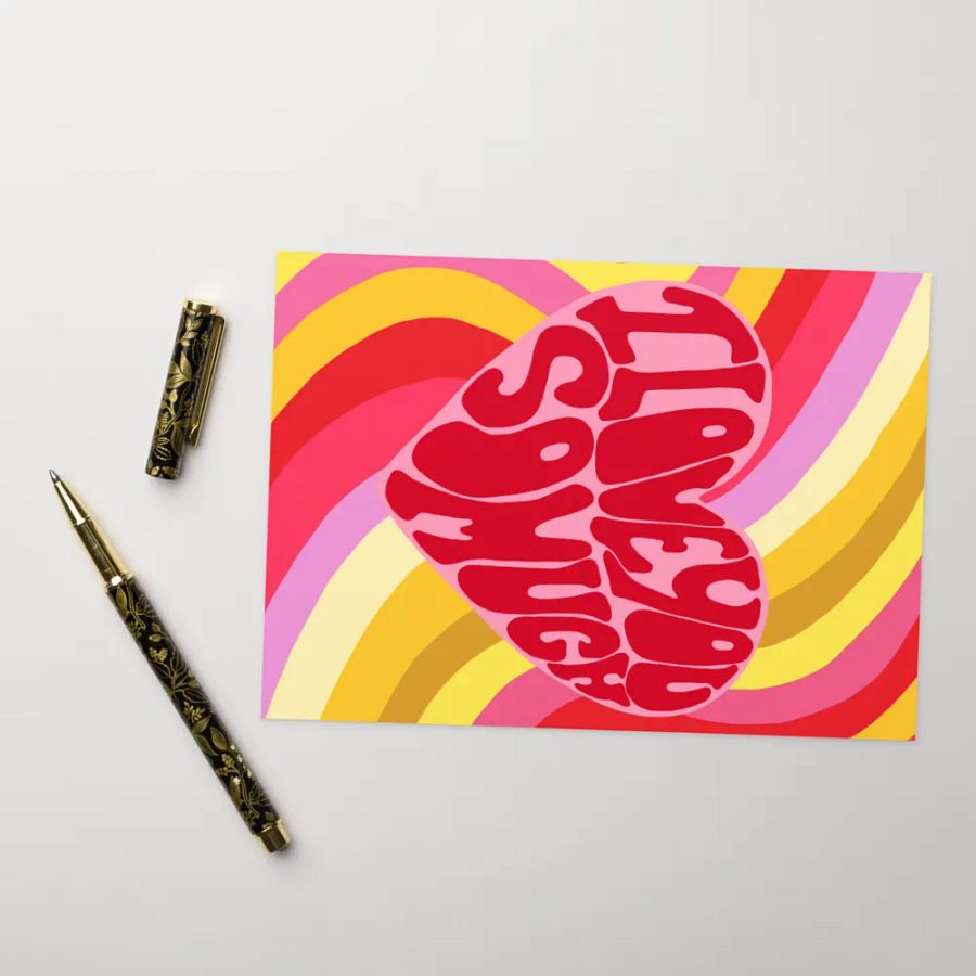 I Love You So Much retro portrait greeting card product image (12)