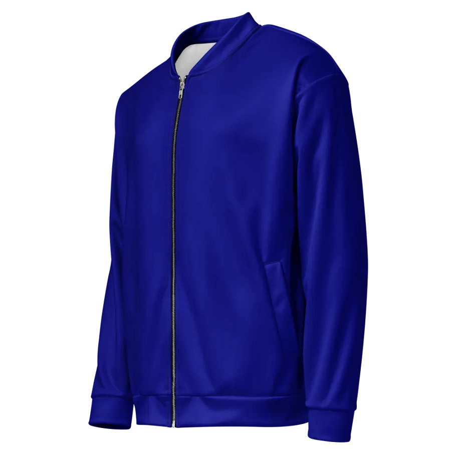Plain Color Navy Blue Bomber Jacket product image (3)