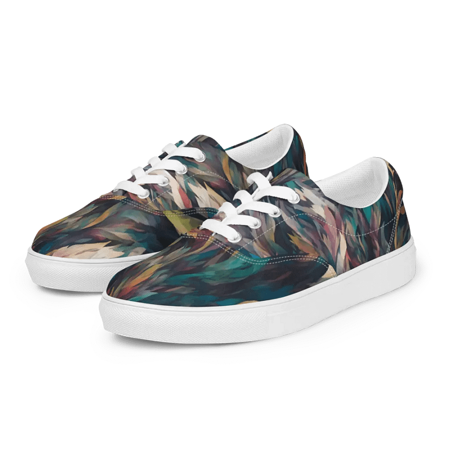Iridescent Feather Dream Lace-Up Canvas Shoes product image (6)
