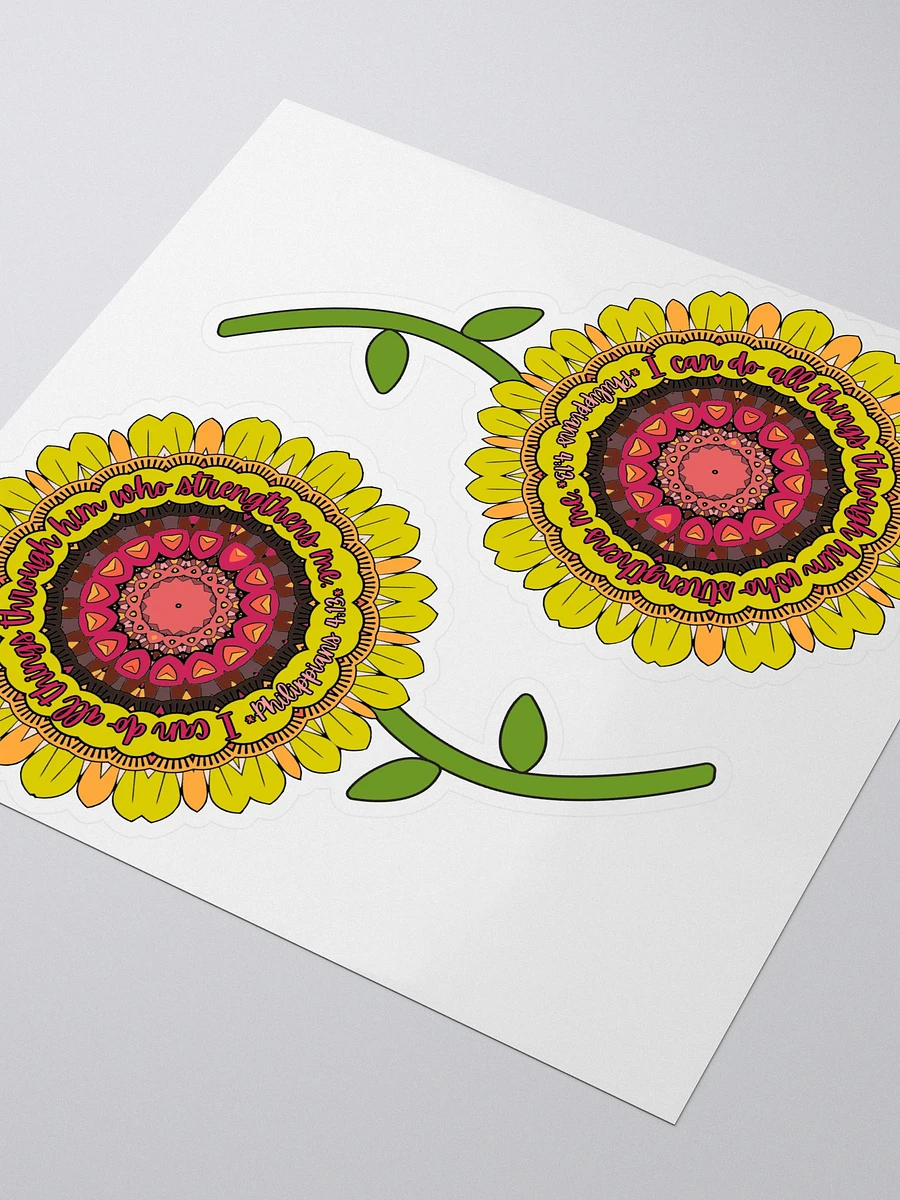 Philippians 4:13 Sunflower Sticker Sheet product image (3)