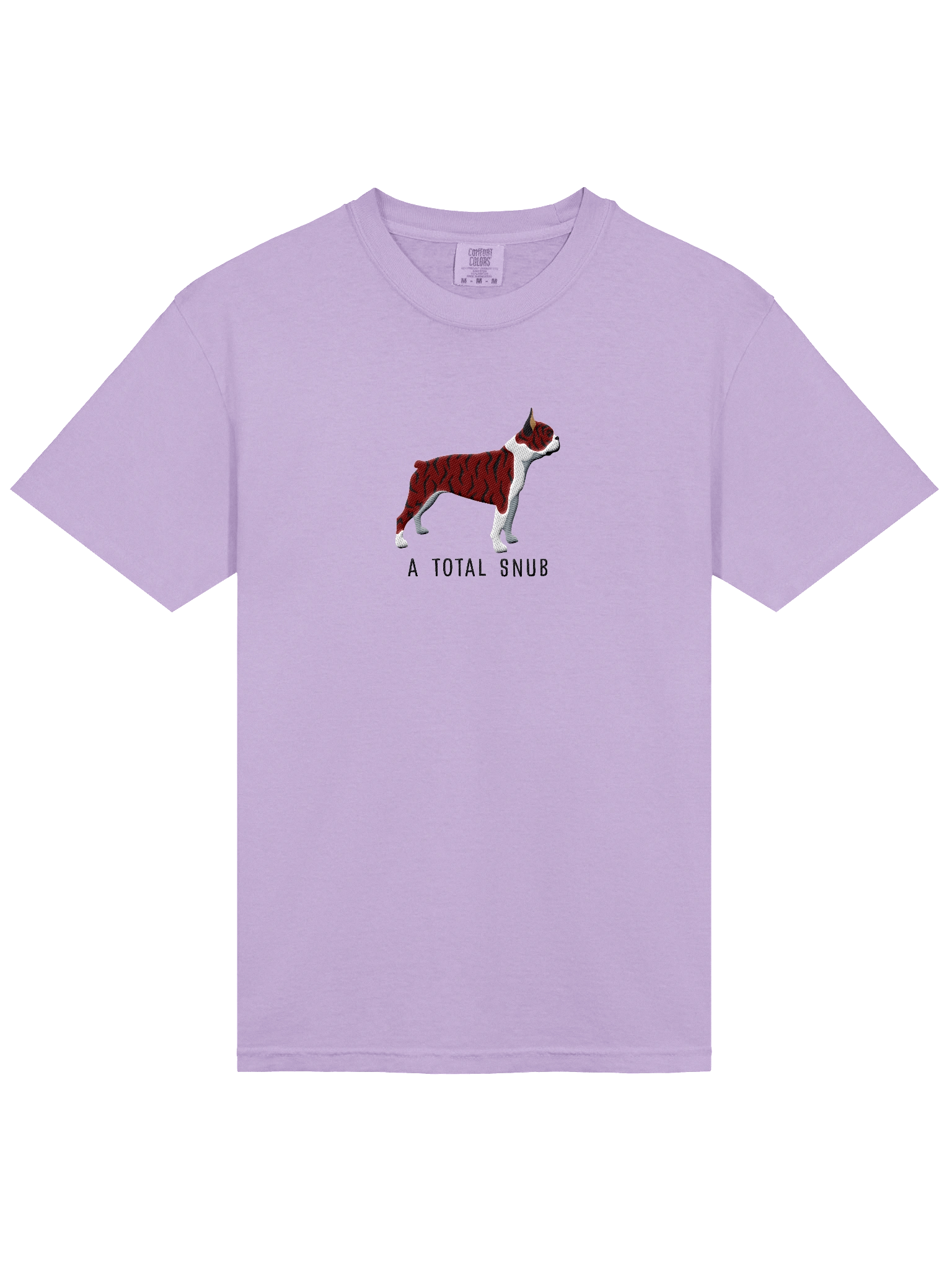 A Total Snub T-Shirt(Embroidered) of a Boston Terrier(Brindle & White) product image (43)