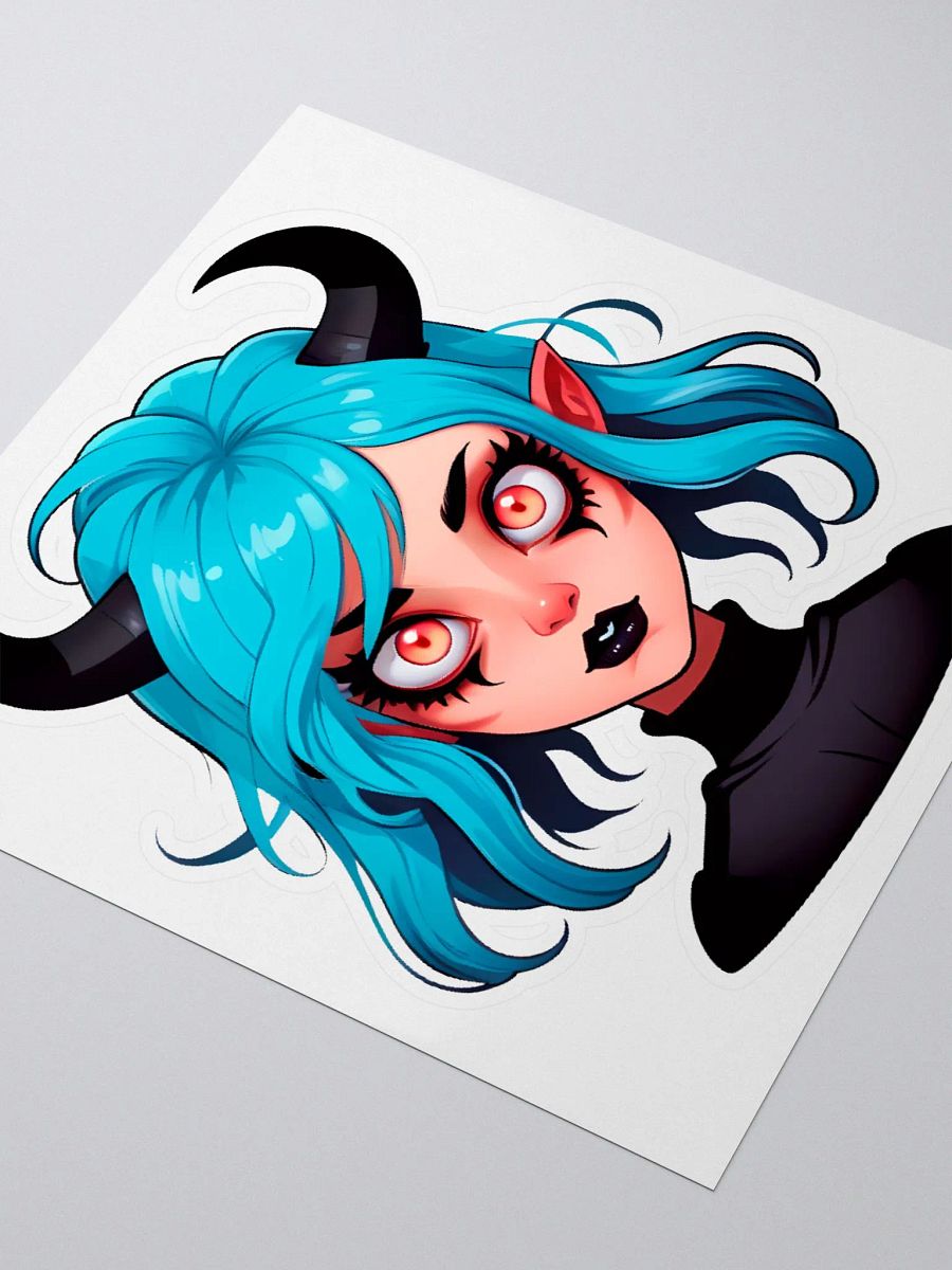 Blue Hair Demon Girl - Lowbrow Succubus Sticker product image (3)