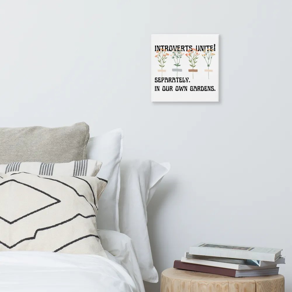 Hand-drawn funny sarcastic gardening introvert canvas wall art product image (7)