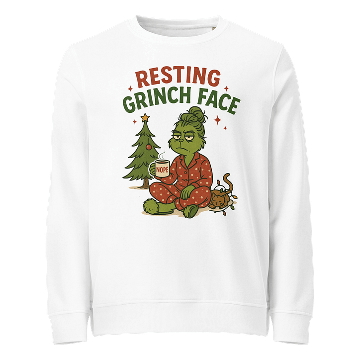 Resting Grinch Face Organic Sweatshirt product image (1)
