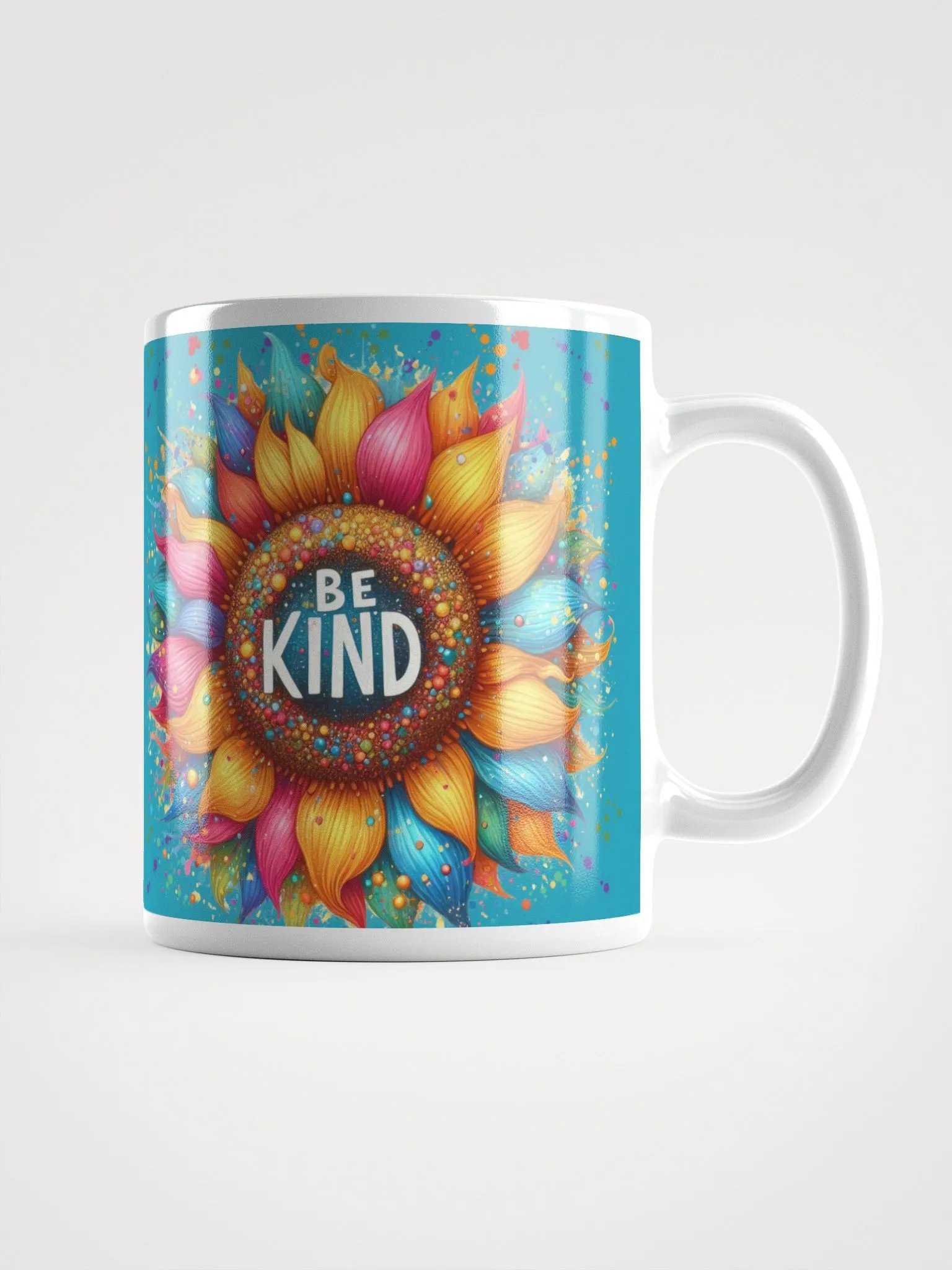 Be Kind Paint Flower Shaped Splash White Mug product image (1)
