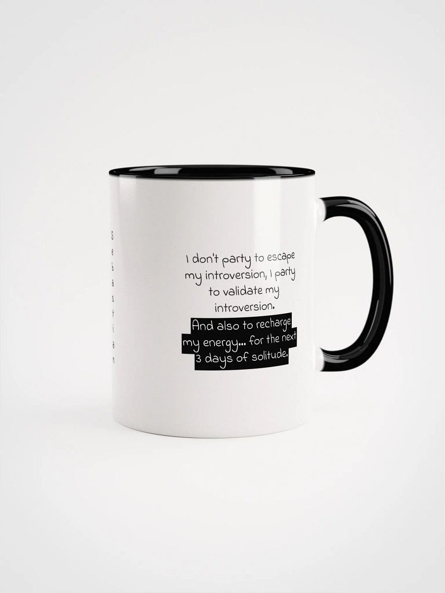 Personalized Extrovert Black Cat and Introvert White Cat Coloured Mug product image (1)