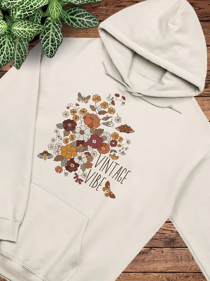 Vintage Vibe Retro Boho Butterfly & Floral Hoodie product image (2)