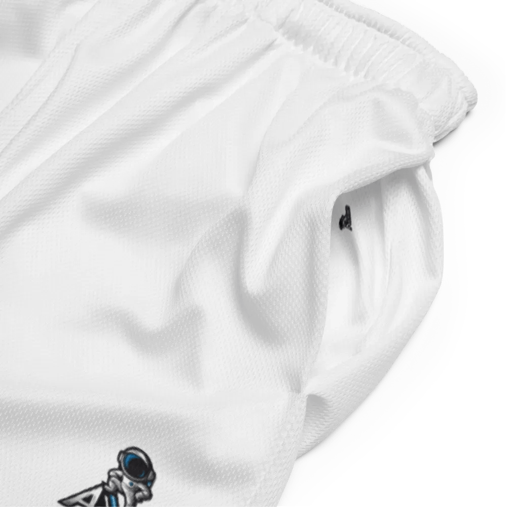 Astro All-Over Print White Recycled Unisex Mesh Shorts - Sizes 2XS-6XL product image (5)