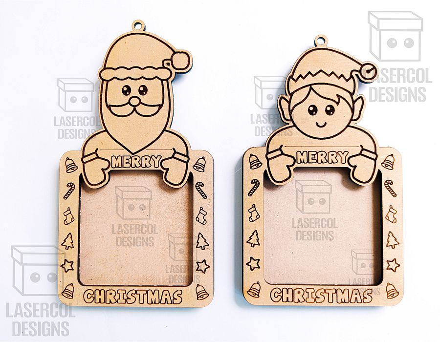 Christmas Ornaments Photo Frame Set 1 - Laser Cut Files product image (10)