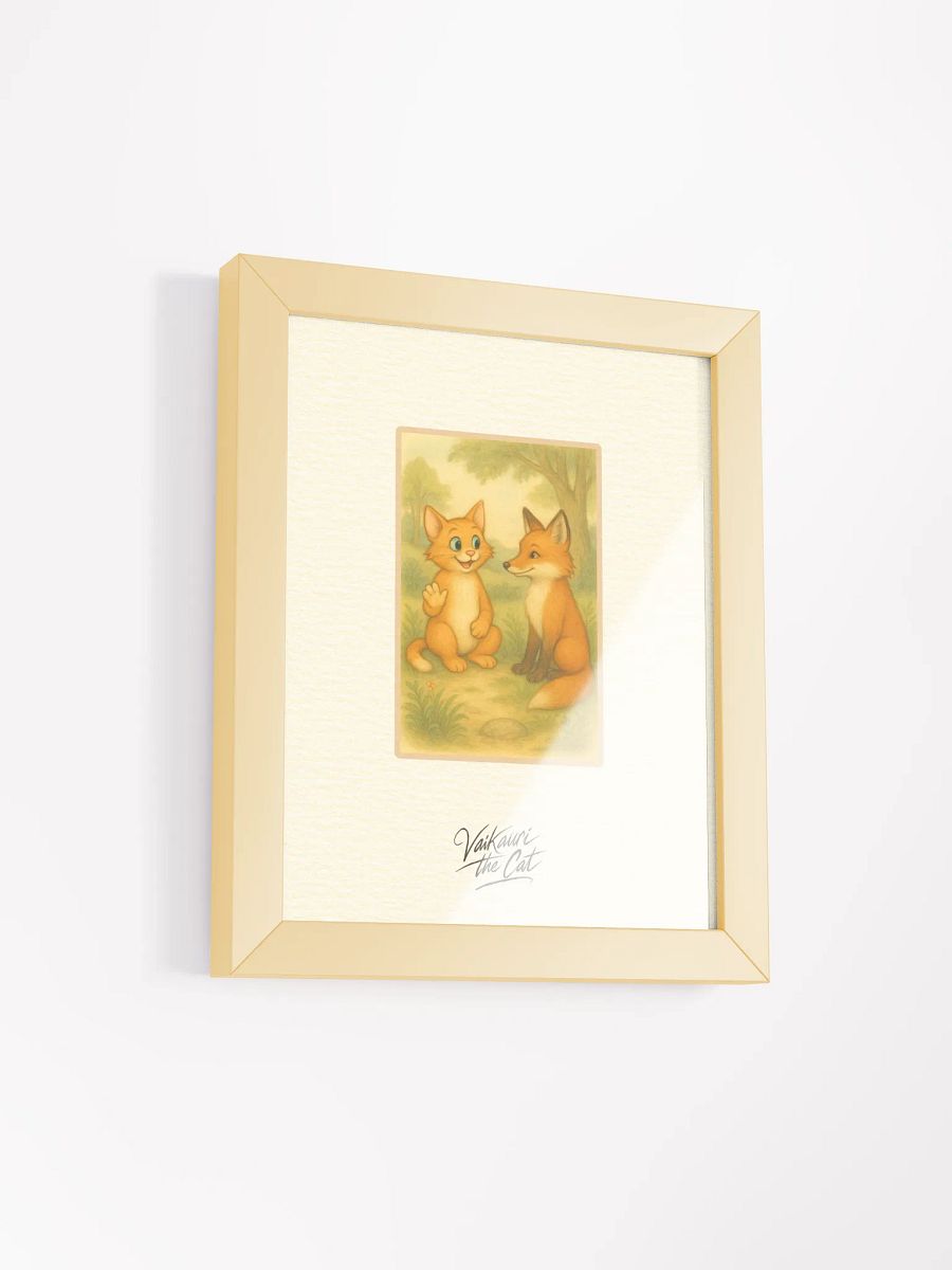 Vaikauri the Cat and Fox Framed Artprint product image (4)