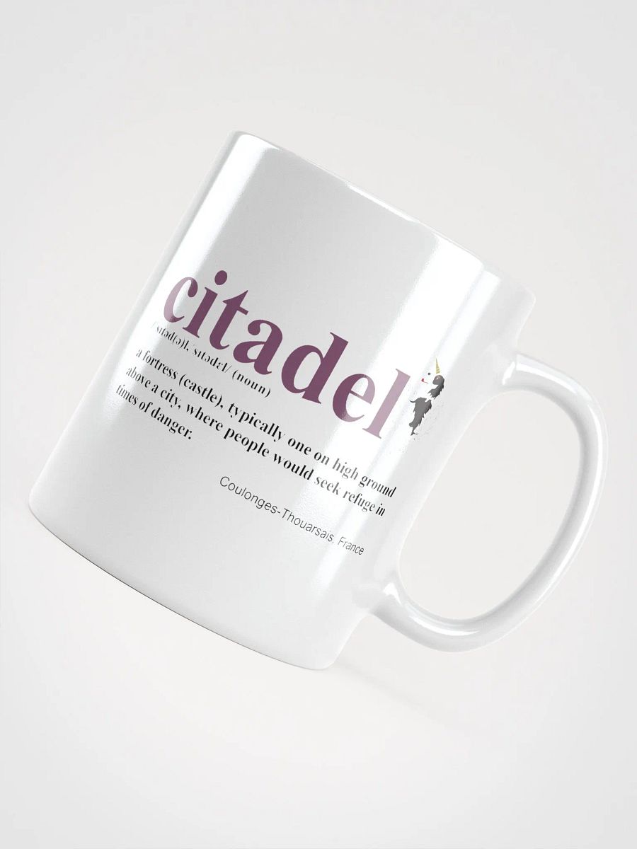 White Glossy Mug with Citadel Definition in English (and Baxter) product image (4)