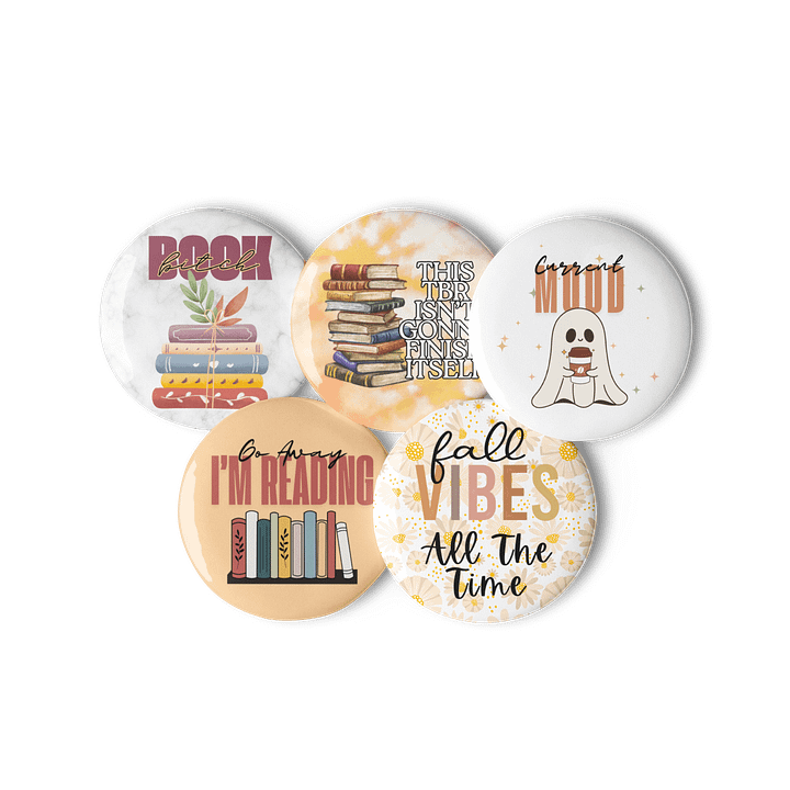 Bookish Soul Buttons-Set of 5 product image (3)
