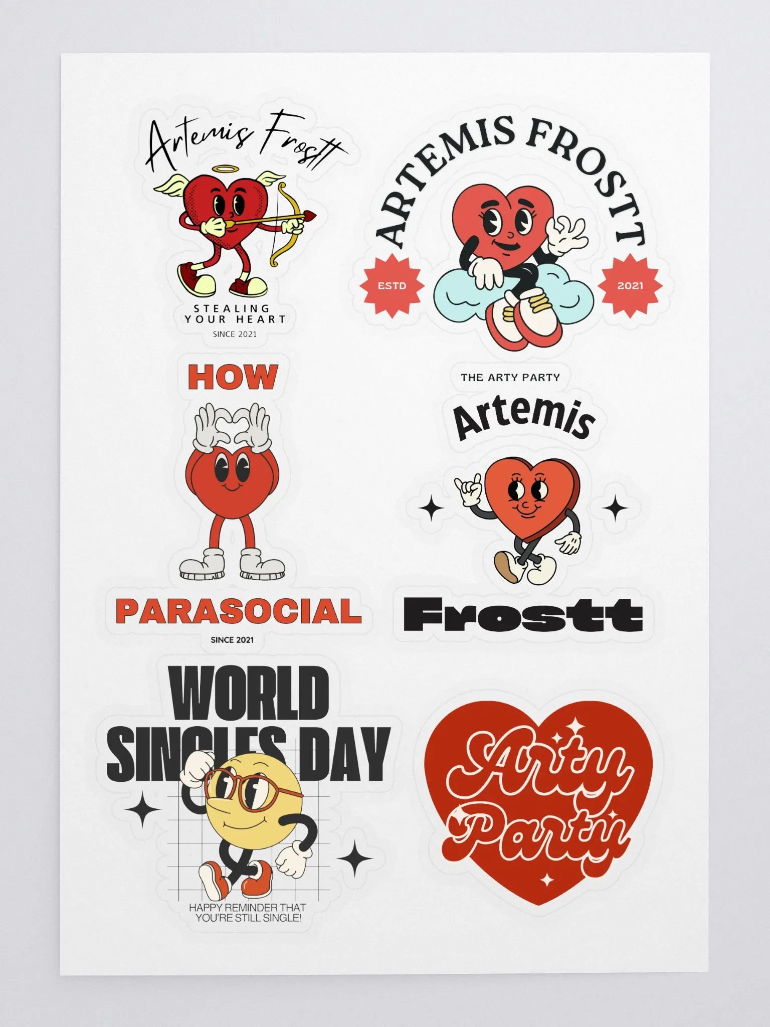 Arty Valentines Day Sticker Bundle product image (3)