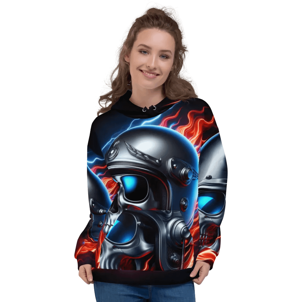 Winged Skull Intensity - Unisex Skull Hoodie #49 product image (3)