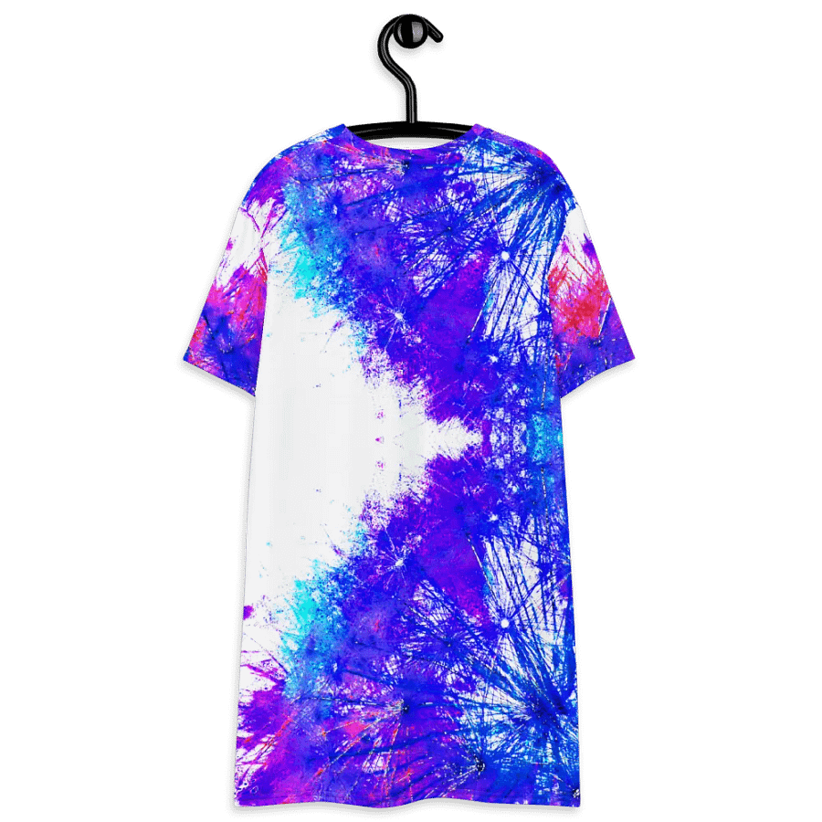 Abstract Bright Neon Dandelion Seeds T Shirt Dress product image (9)