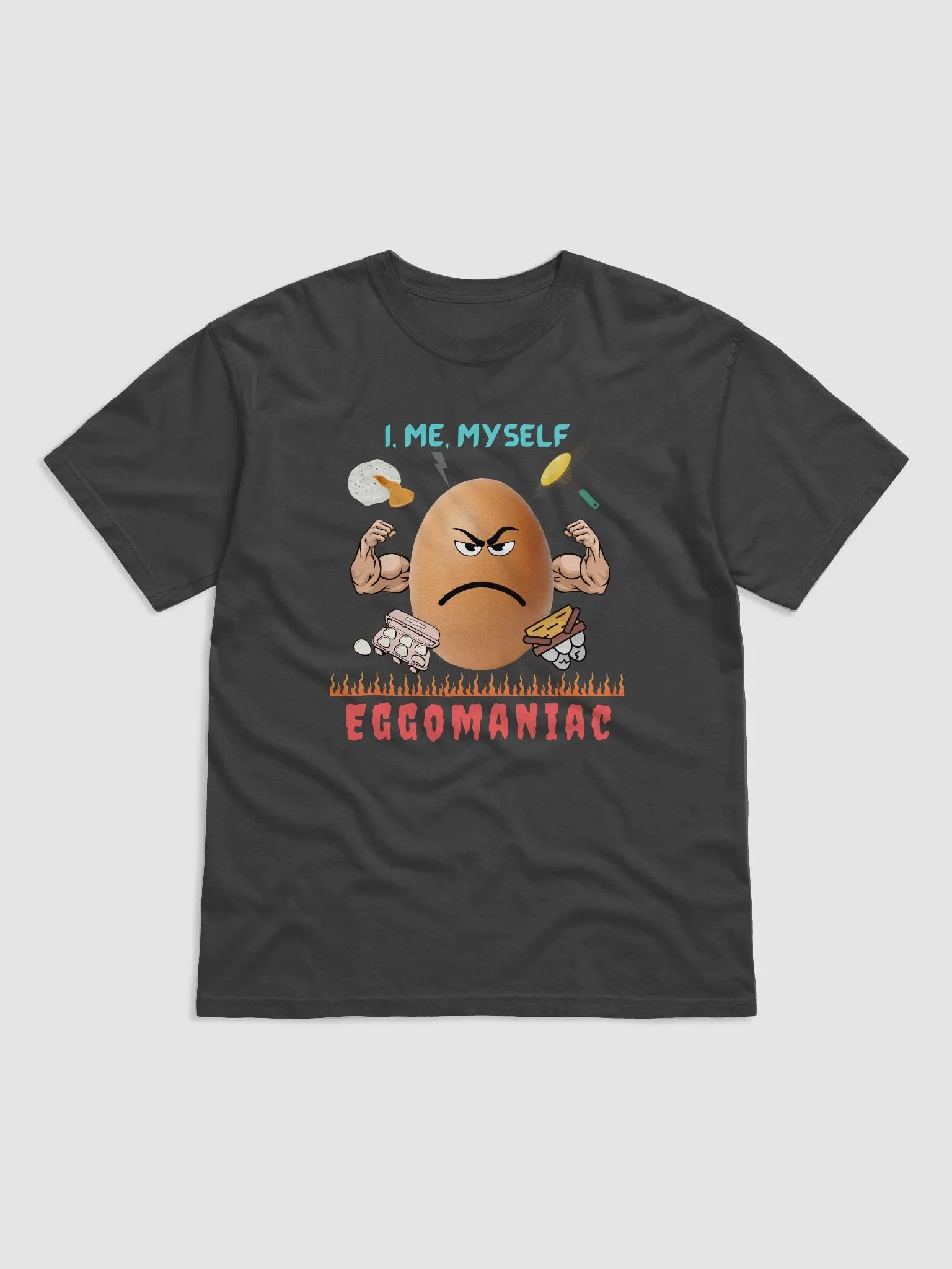 Eggomaniac - Egg with Muscles! | Easter Egg Hunt Tee product image (1)