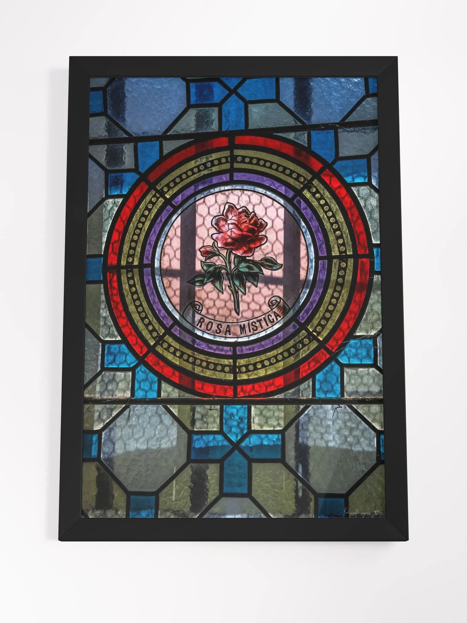 Print Fine Art - Vitrail "Rosa Mystica" – Église Abandonnée des Pyrénées Urbex France product image (8)