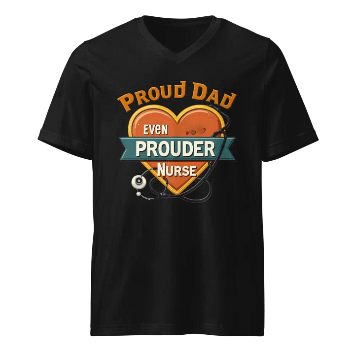 Proud Dad Nurse Heart V-Neck Tee product image (1)
