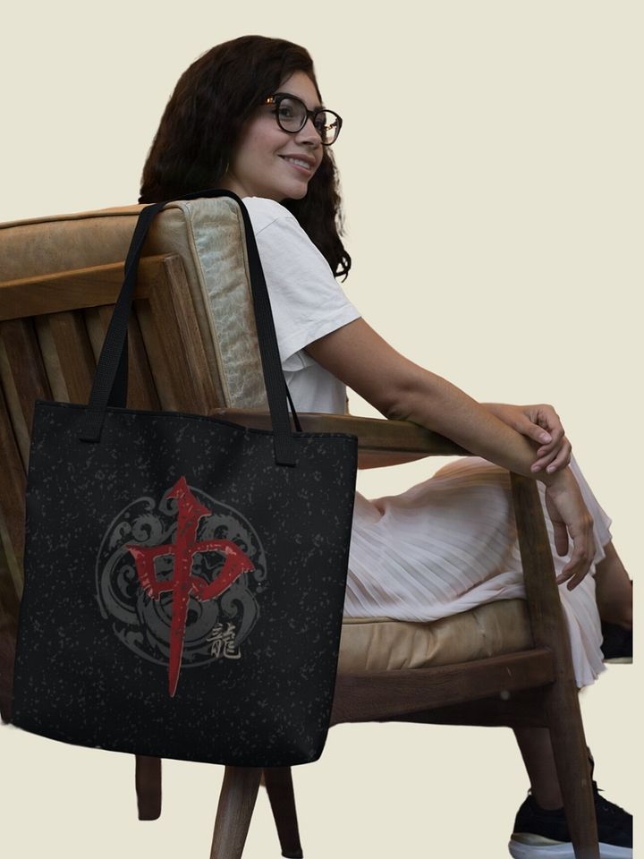 Red Dragon MahJong Shoulder Tote Bag for Board Gamers product image (1)