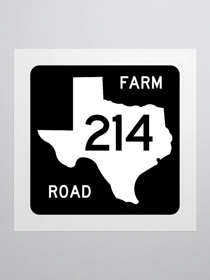 Texas Farm Road Sign FM 214 Sticker product image (1)