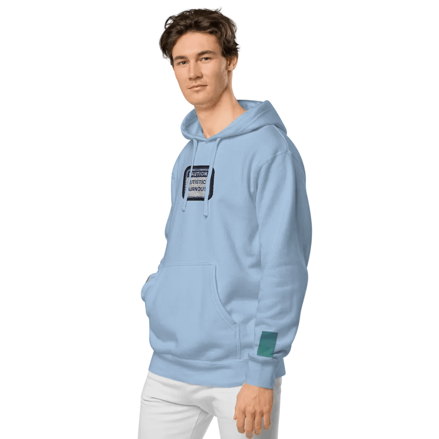 CAUTION: ASD BURNOUT embroidered pigment hoodie (navy bubble design) product image (4)