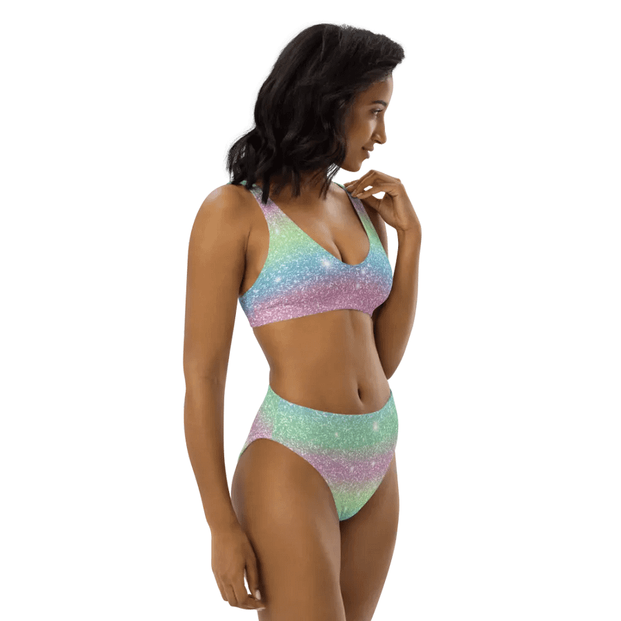 Glitter Unicorn Texture Design High Waisted Bikini (9) product image (9)