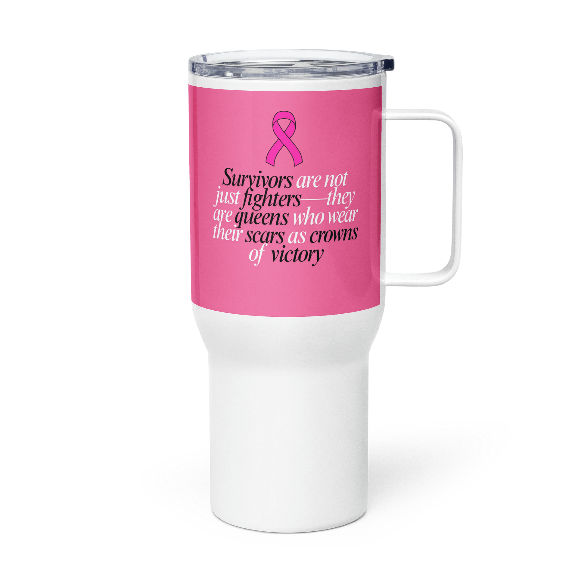 Breast Cancer Warrior Travel Mug – Empowerment & Solidarity product image (4)