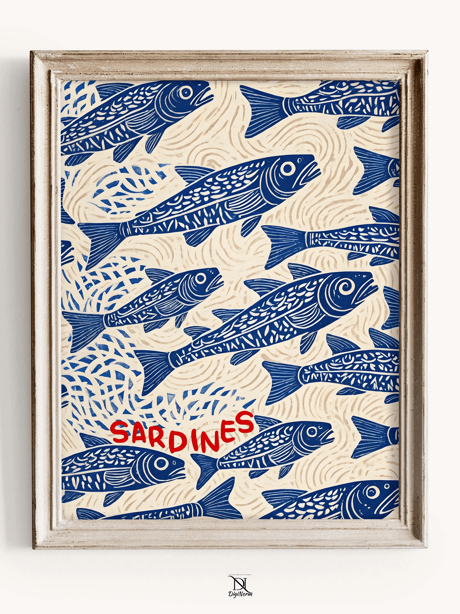Sardines Print Sardine Tin Vintage Poster Retro Sardine Wall Art Fish Print product image (1)